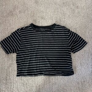 Aeropostale Black and White Striped Crop Top